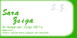 sara zsiga business card